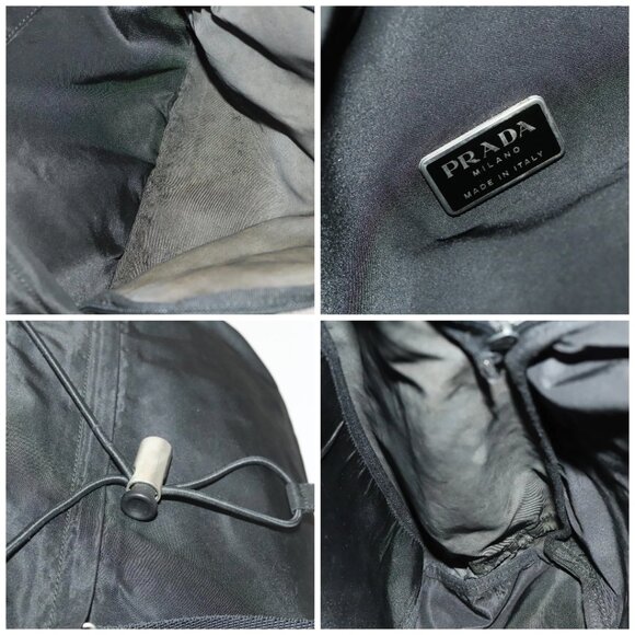 PRADA Backpack Nylon Black Silver Auth bs27459 - Picture 14 of 15